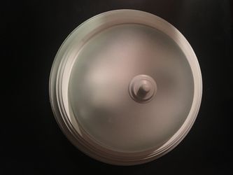 13" Two-Bulb WHITE Flush Mount Frosted Glass CEILING LIGHT FIXTURE