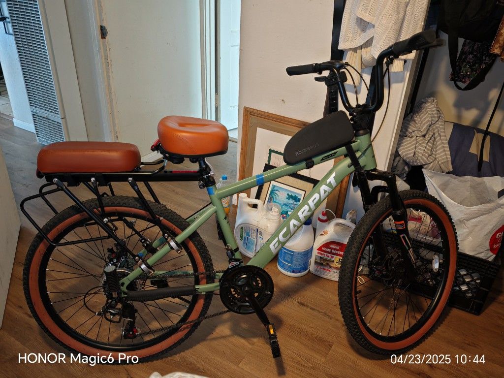 Sweet Ride!! New Customized Sage Green Mountain Bike Allows Passenger 200 Lbs. Heavy Duty -