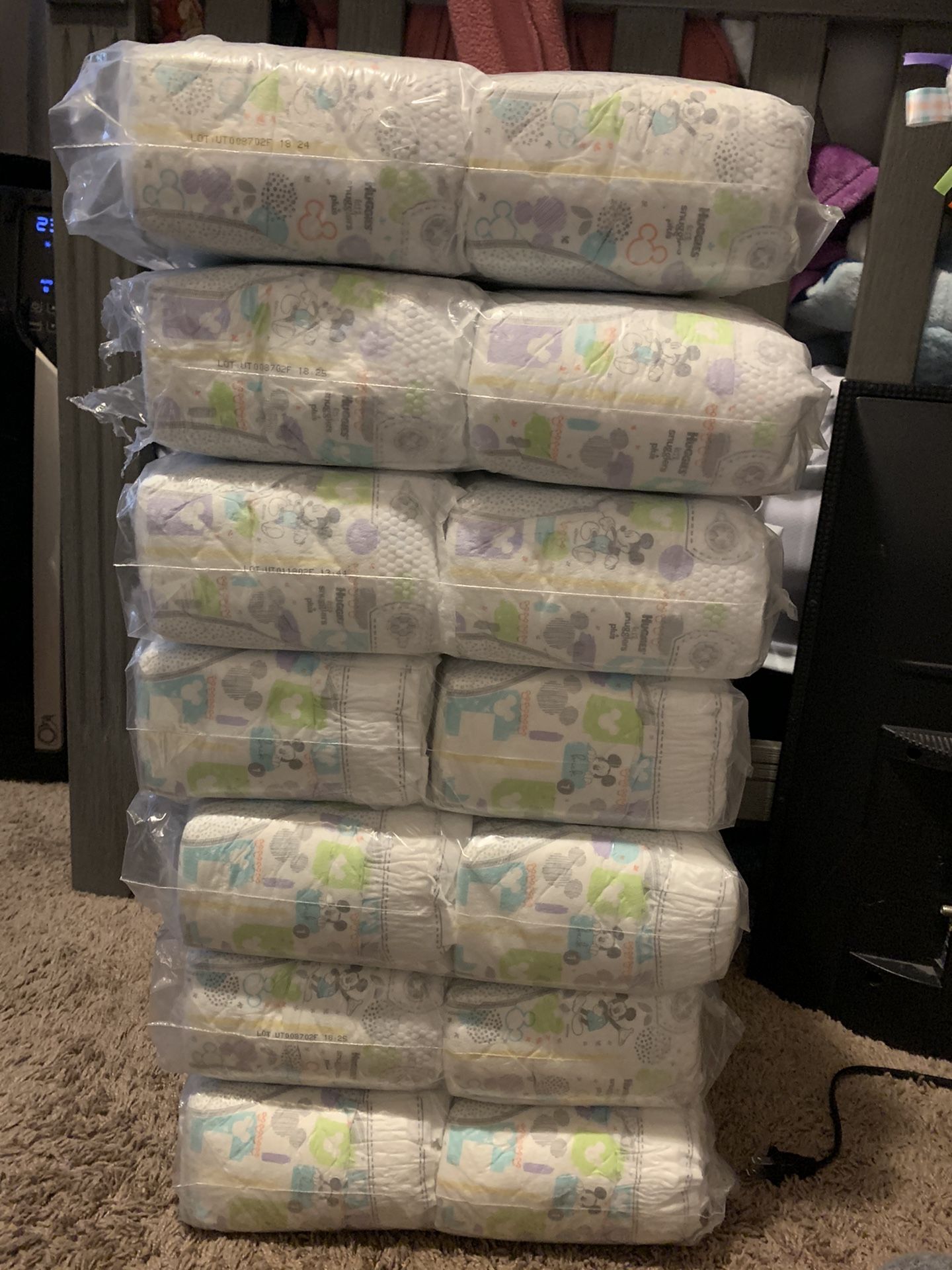 7 Huggies size 1 bundle