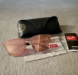 Ray-Ban Blaze Clubmaster Pink and Gold Sunglasses 