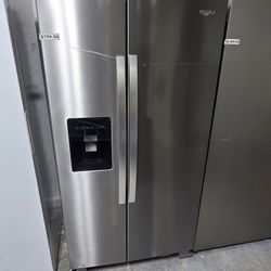 New! Refrigerator Side By Side Whirlpool Refrigerador Nuevo Con Garantía Por Escrito  $39 Down Payment 