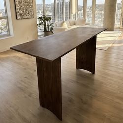 Moving Sale! 72” Japandi Walnut Counter Table / Kitchen Island (Like New)