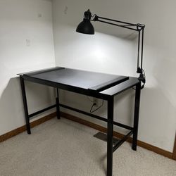 Black Glass Computer Desk