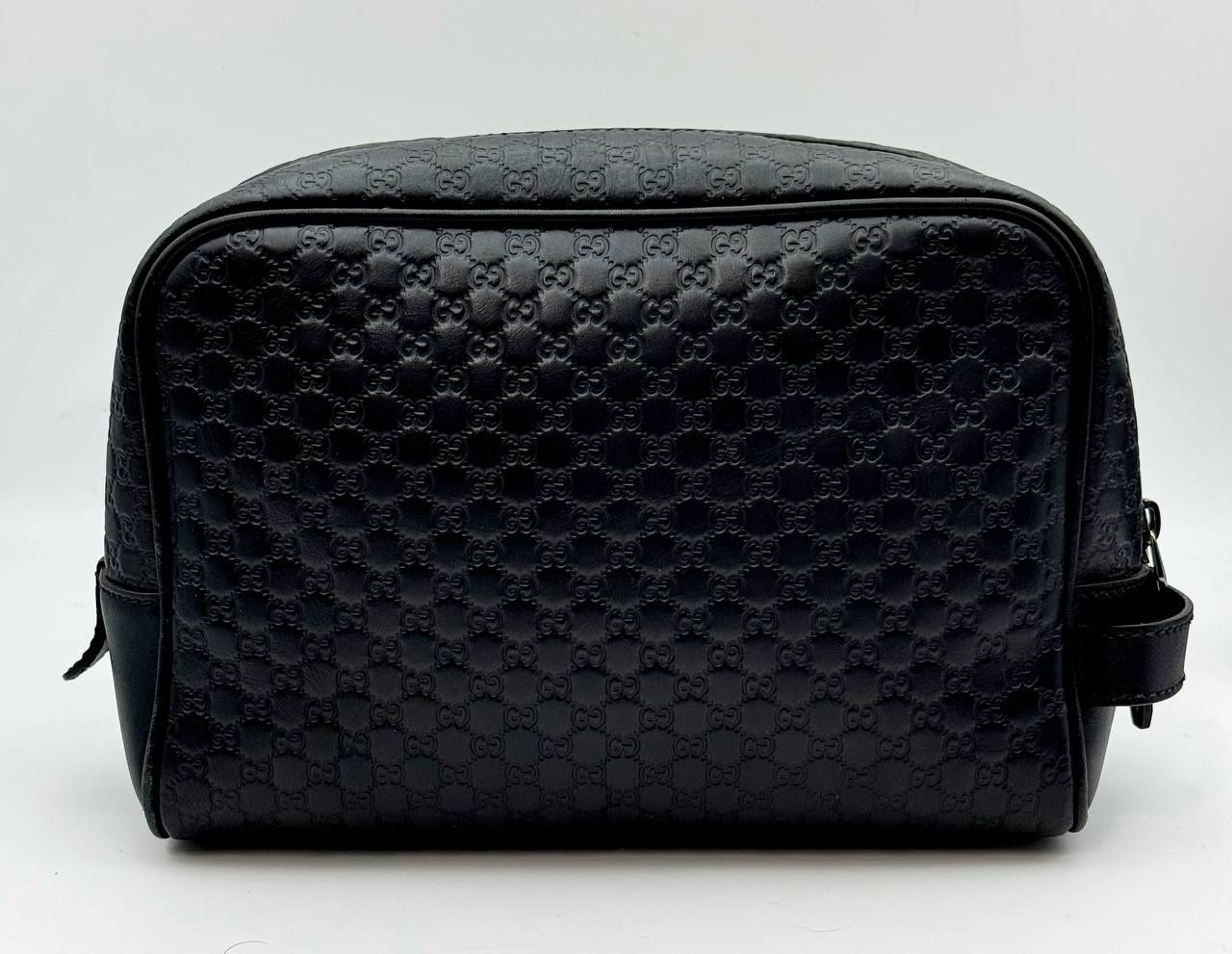 Gucci Leather Microguccissima Toiletry Case Black