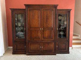 Ethan Allen Solid Wood Entertainment Center / Wall Unit