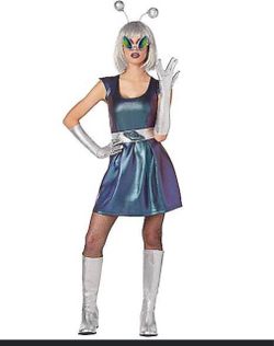Adult Galactic Girl Alien Dress Costume