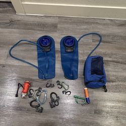 2 camelbak , carabiners , thermal pouch hiking,camping