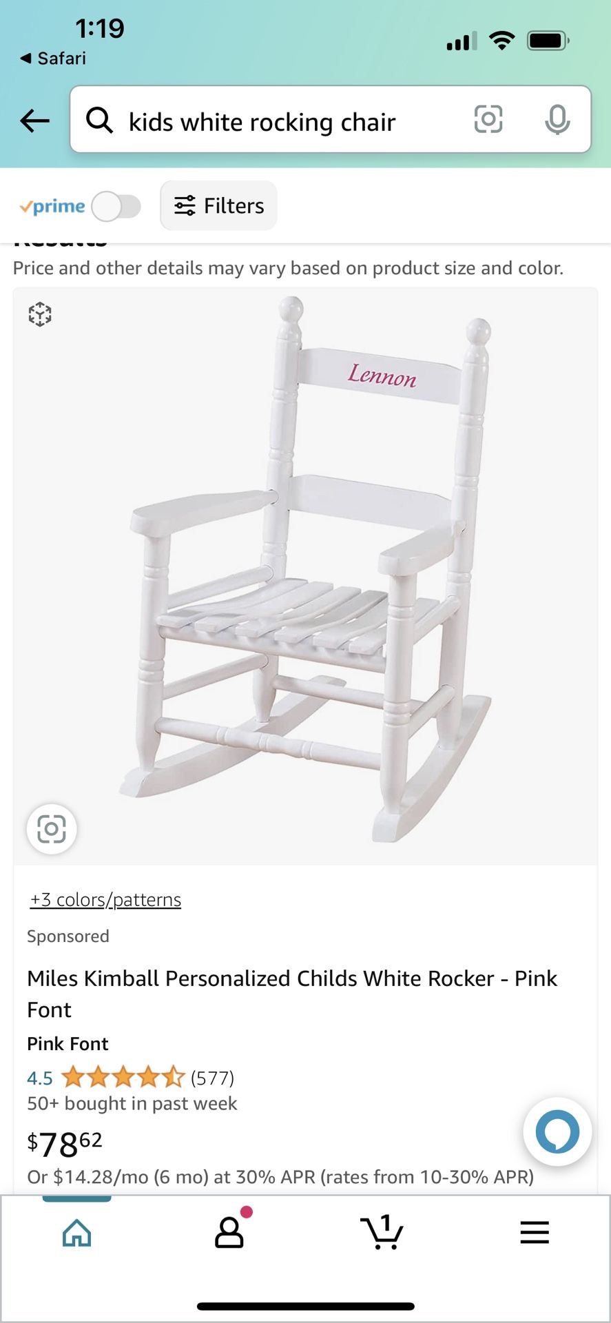 White Children’s rocking Chair