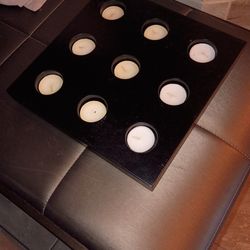 Candle tray with 9 candles wooden tray 5.00