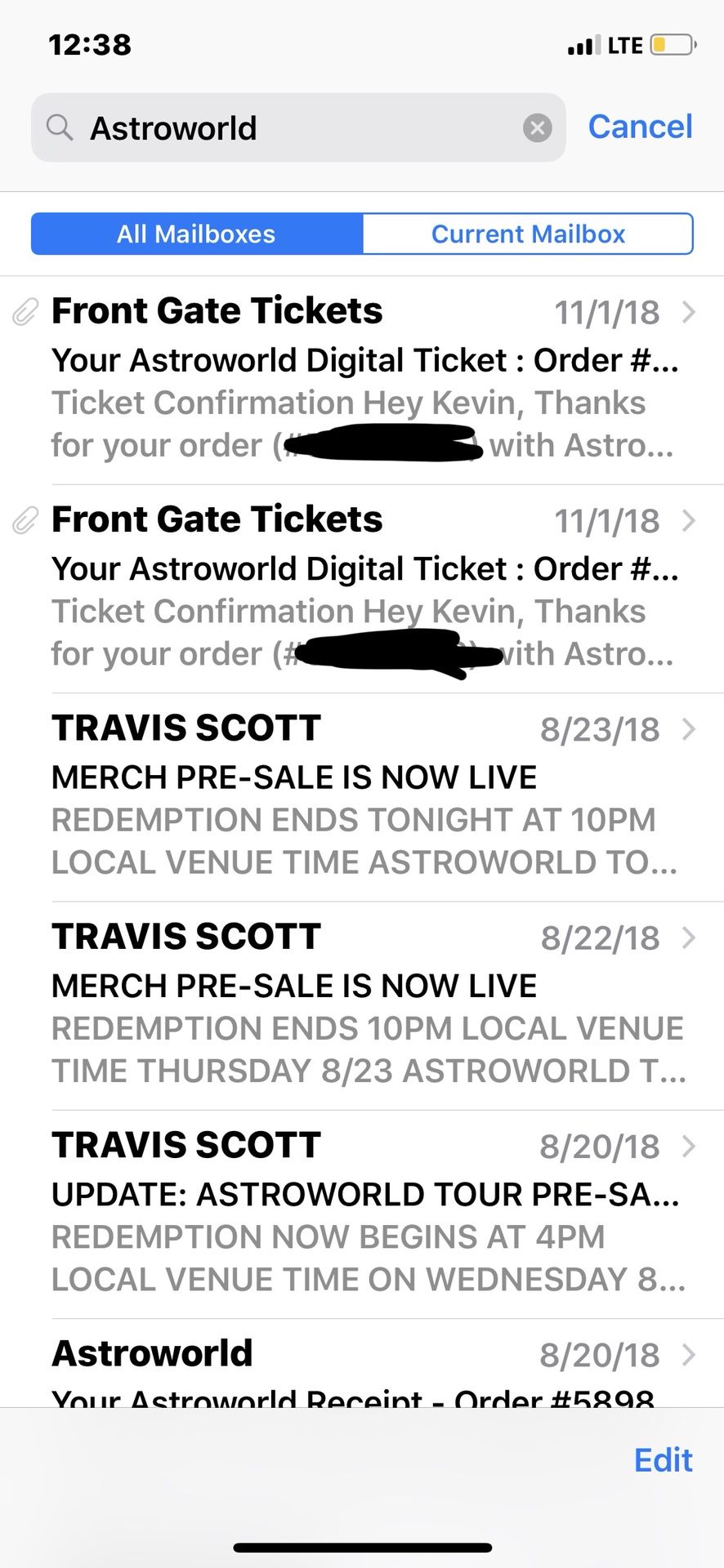 2 Travis Scott General Admission Astroworld Festival Tickets