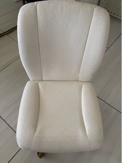 cream white office vanity chair