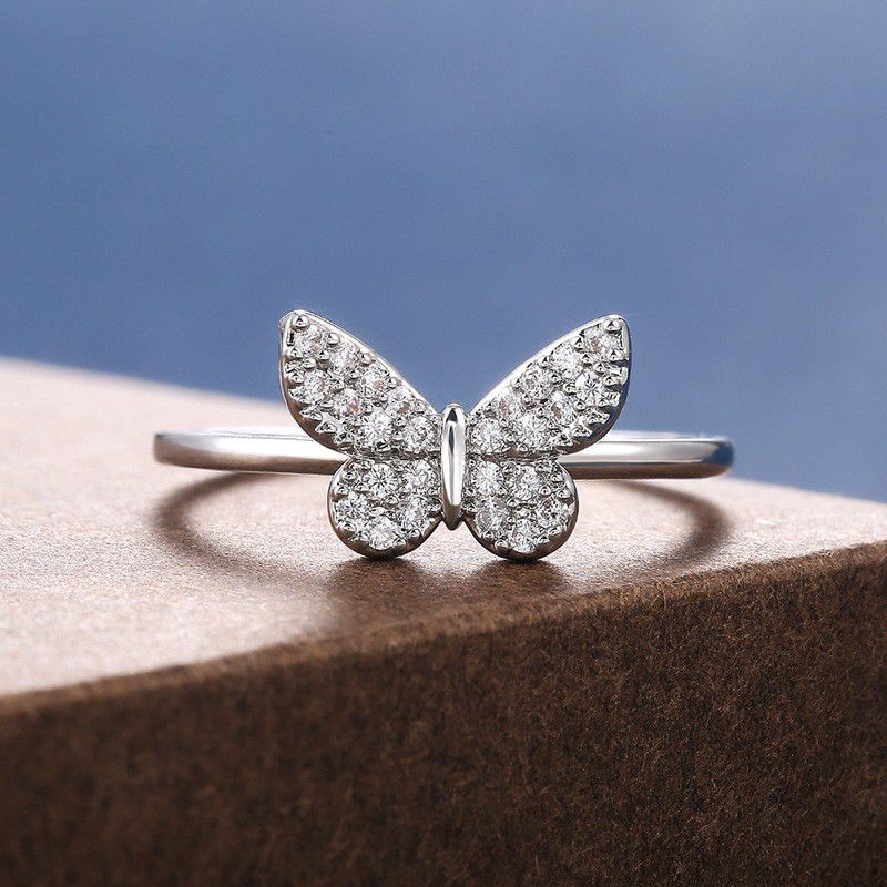 "Sweet Refine Butterfly Romantic Simple Silver Ring for Women, PD606
 
  .