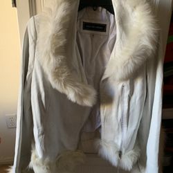 Women’s White Leather Jacket