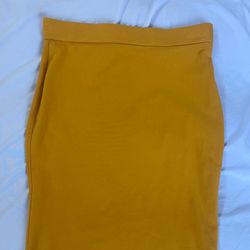 Mustard Pencil Skirt Size M