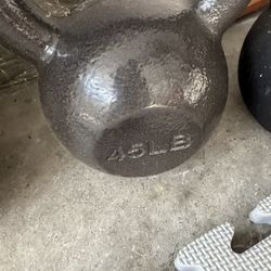  45 lb Cast Iron Kettlebell Pair
