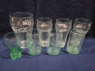 Vintage Coca-Cola Glass Cups, Set Of 8