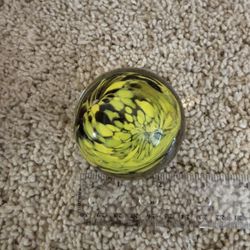 Yellow and Brown Swirled paperweight 