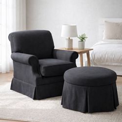 Black Armchair And Ottoman
