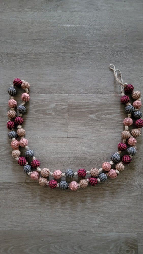 Holiday Time Fabric Ball Christmas Garland