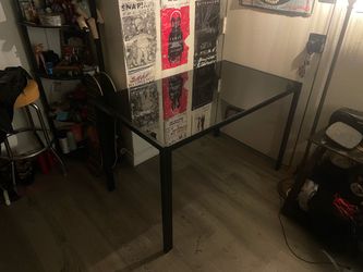 Black Glass Top Dining Table