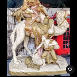 royal dux porcelain arab bedouin camel rider & servant attendant