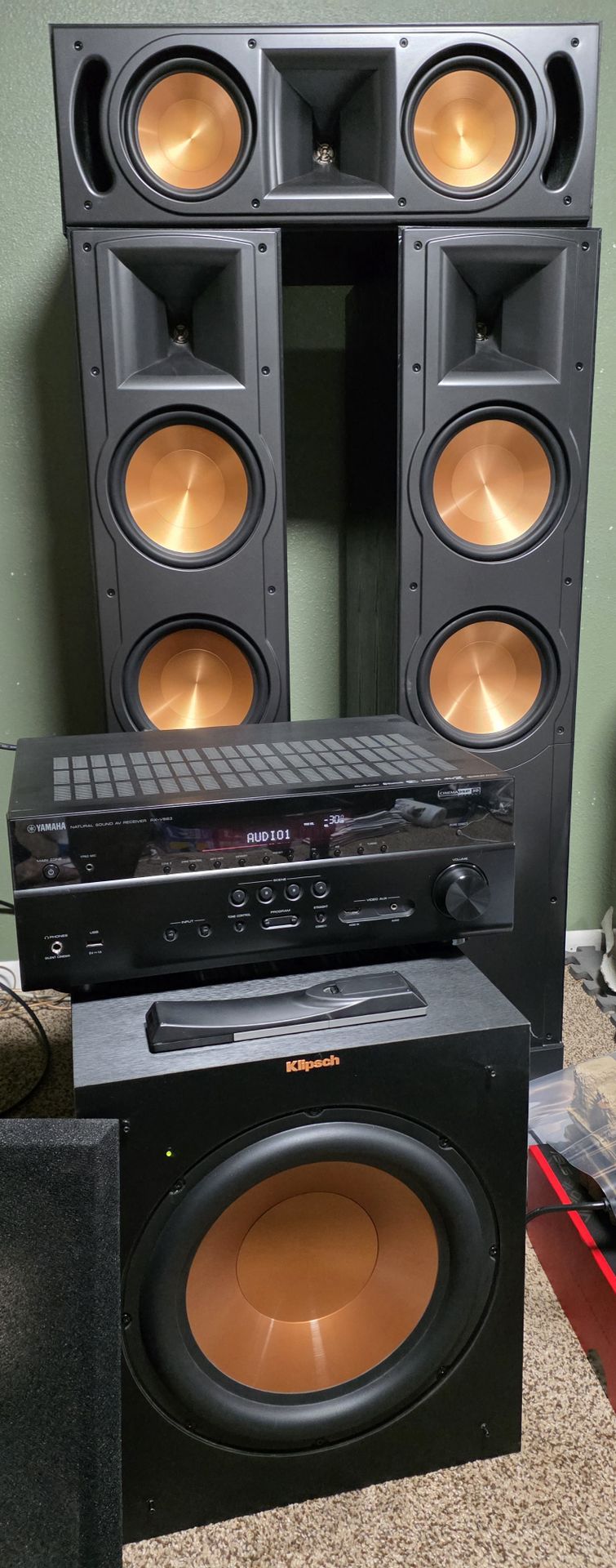 Klipsch 3.1 Reference system and Yamaha receiver