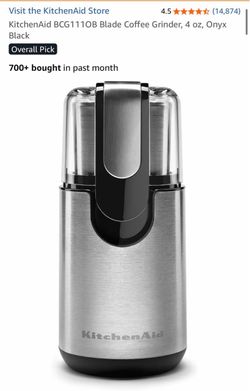 KitchenAid BCG111OB Blade Coffee Grinder, 4 oz, Onyx Black