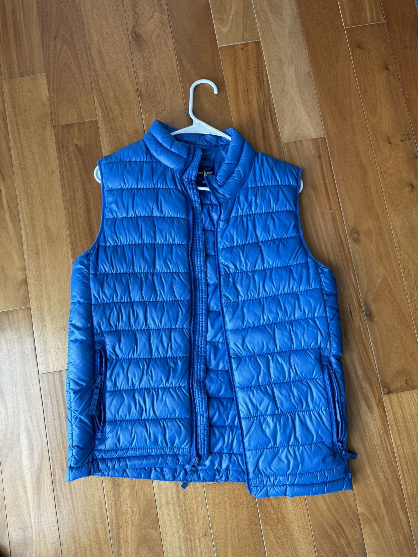 Blue Men’s Puffer Vest Fit Size M