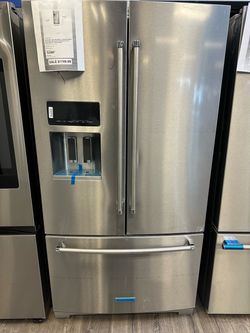 KitchenAid 36” Wide Standard Depth French Door Refrigerator Take It Home Today $0 Initial Payment Read Description