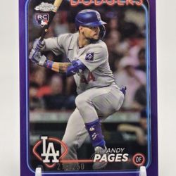 2024 Topps Chrome Andy Pages Purple Refractor RC #USC148 /250 Dodgers Rookie 🔥