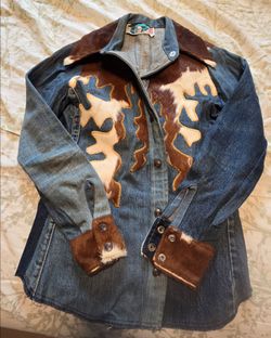 Antonio Guiseppe Denim and Cow hair on hide shirt