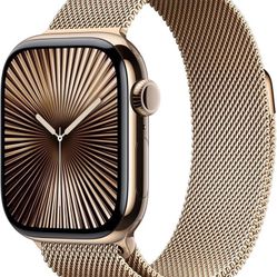 Apple Watch Series 10 (GPS+LTE) 46MM Gold Titanium Case Gold Milanese