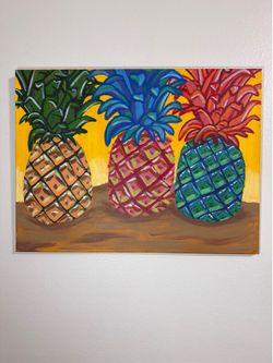 Colorful pineapple painting