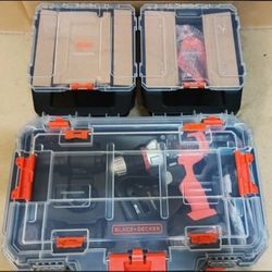 NEW BLACK + DECKER MATRIX 20V MAX POWERCONNECT 8 - Drill Driver Packout Tool Kit