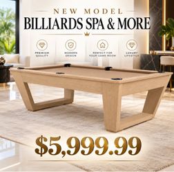 Modern Pool Table Light Wood Finish