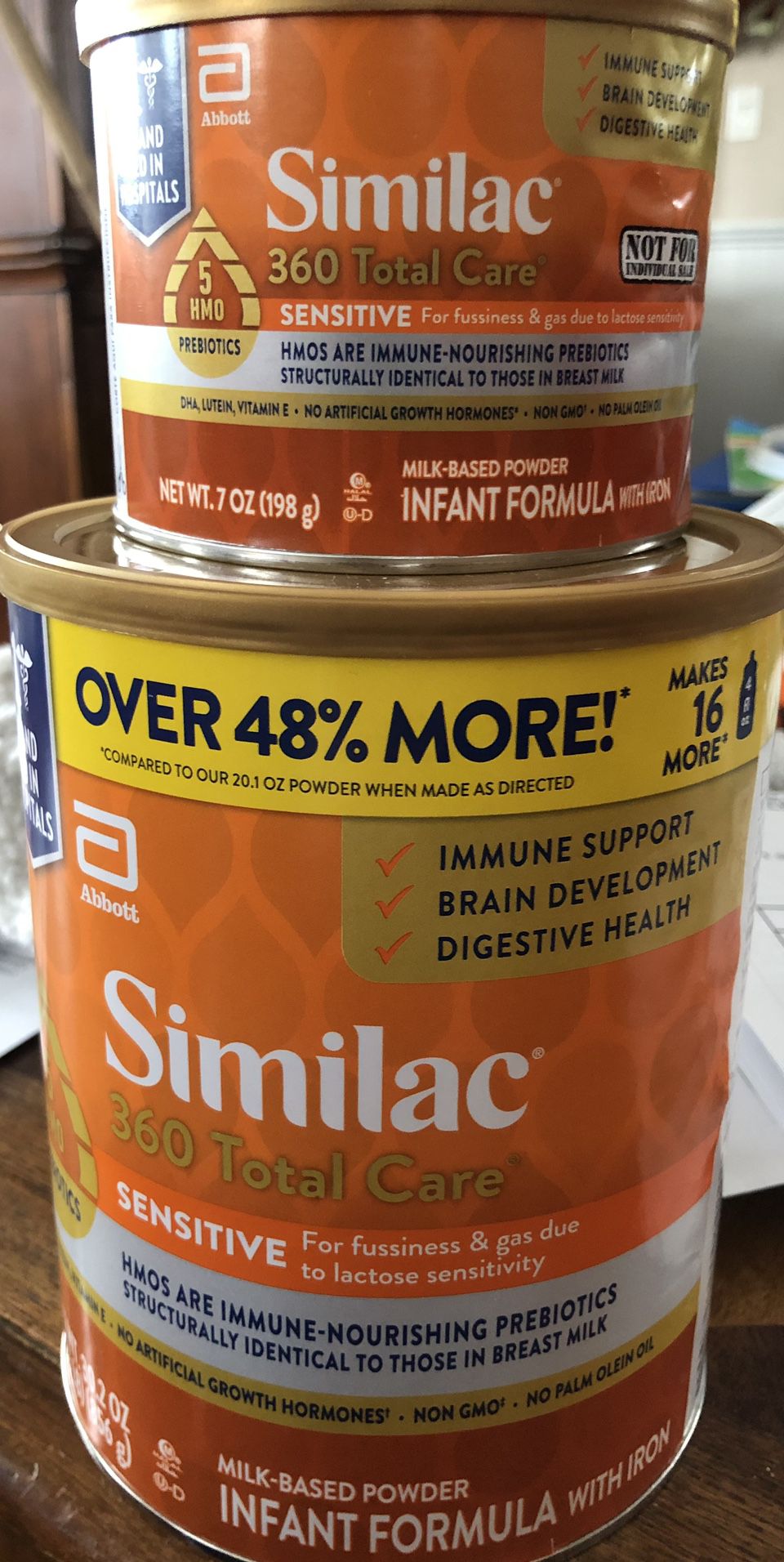 Similac 360 Total Care Sensitive Infant Formula Powder, 30.2-oz Can + 7 Oz Can