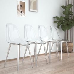 Set Of 4. Modern simple transparent dining chair