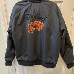 Hurley  Jacket XL black  Bomber Water Repellent Fabric  Reversable /with Tiger 