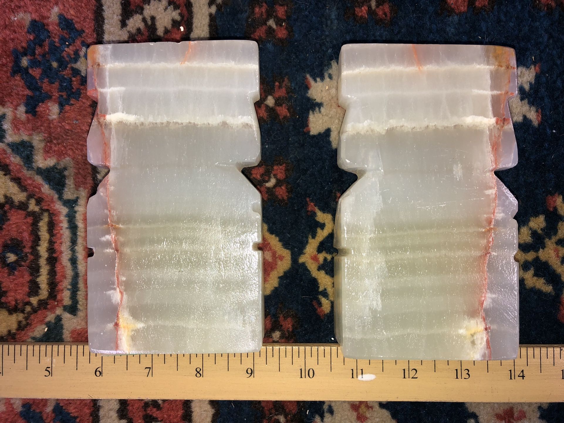 Vintage Carved Stone Bookends