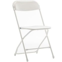 White Plastic Folding Chair – Church School Event Chair, Halloween Party, Steel Frame
