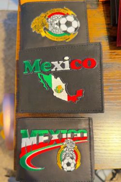 Authentic leather wallets with different names they are brand new and from Mexico City.  Wallets $12each  Shot glasses $8each Key chains $3 each