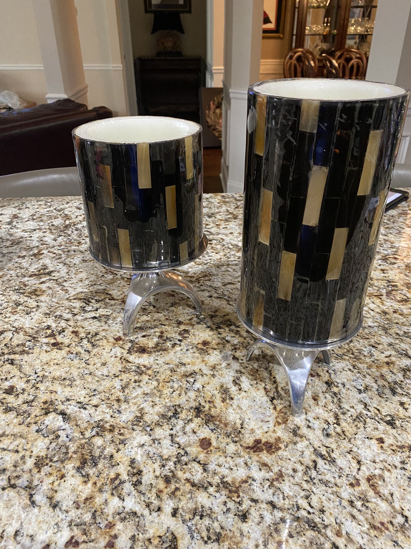 Large Candles And Holder