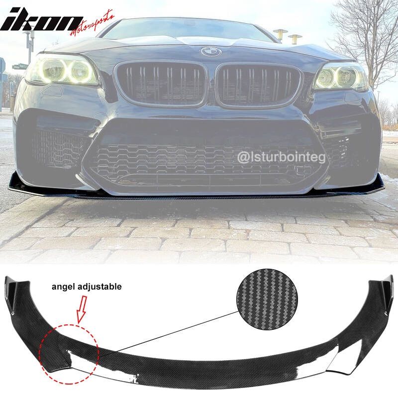 Adjustable 3PC Front Bumper Lip 62"-66" Width Car A Style Carbon Fiber Hydro Dip