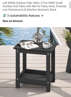 LUEBONA new outdoor 2 tier side table(black/white/brown AVAIL)