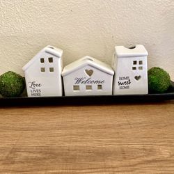 Candle Holders Set Decor/ Casitas Decorativas