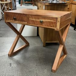 2 Drawer Solid Wood Desk Table With USB Port 