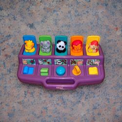 Playskool Pop Up Pals Baby Toy 1995 Jungle Safari Animal Purple Base