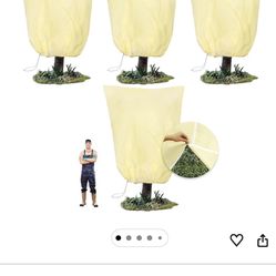 TCBWFY 95x80 Inch Huge Plant Covers Freeze Protection Frost Cloth for Outdoor Plants, 2.82oz/yd Thickened Winter Tree Covers with Zipper Drawstring, 4