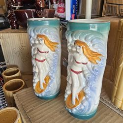 Tiki Surfer Girl Cocktail Mugs By Orchids Of Hawaii 