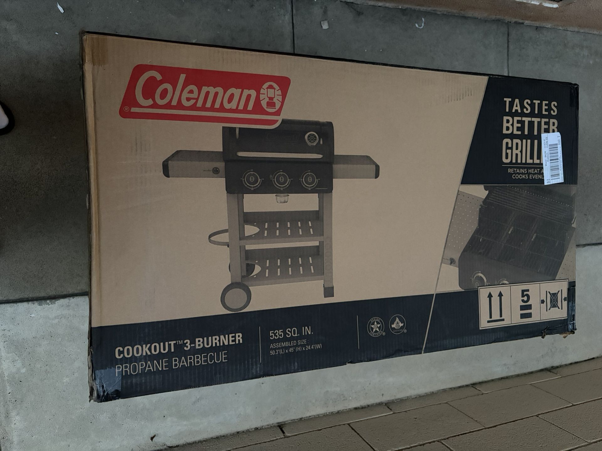 Coleman Cookout 3-Burner Propane Gas BBQ Grill w/ 535-Sq.